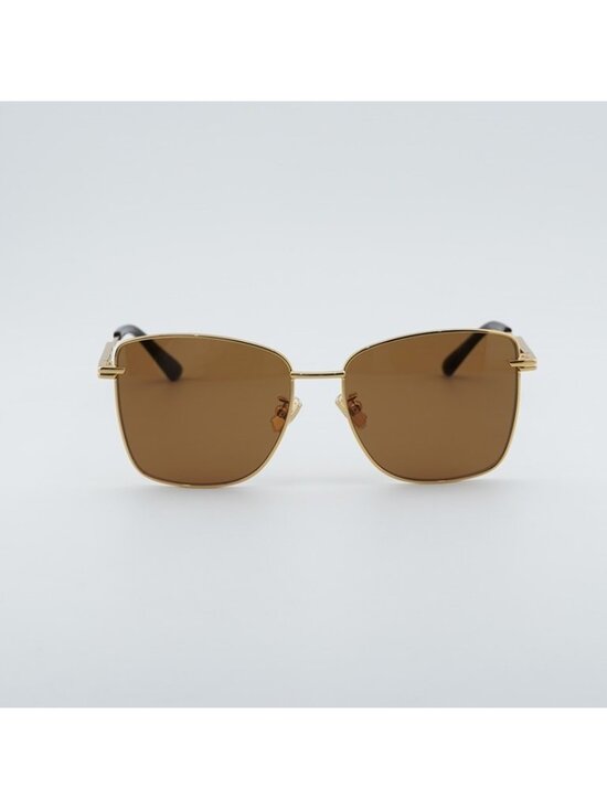 Bottega Veneta BV1237S 002 Sunglasses Gold Square Frame, Brown Lenses main image 10